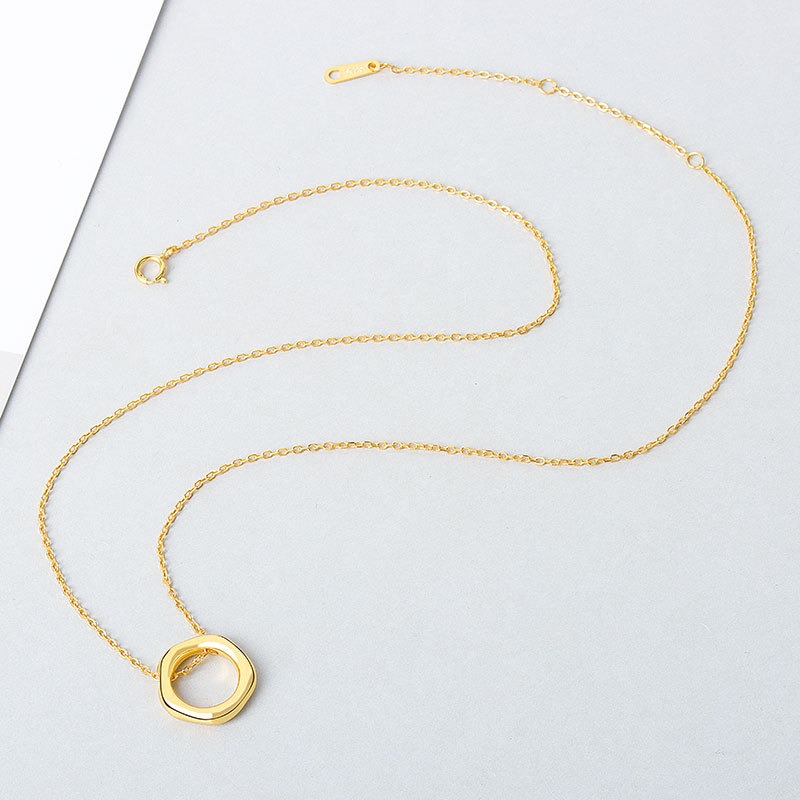 S925 sterling silver necklace geometric pendant clavicle chain - Image 3