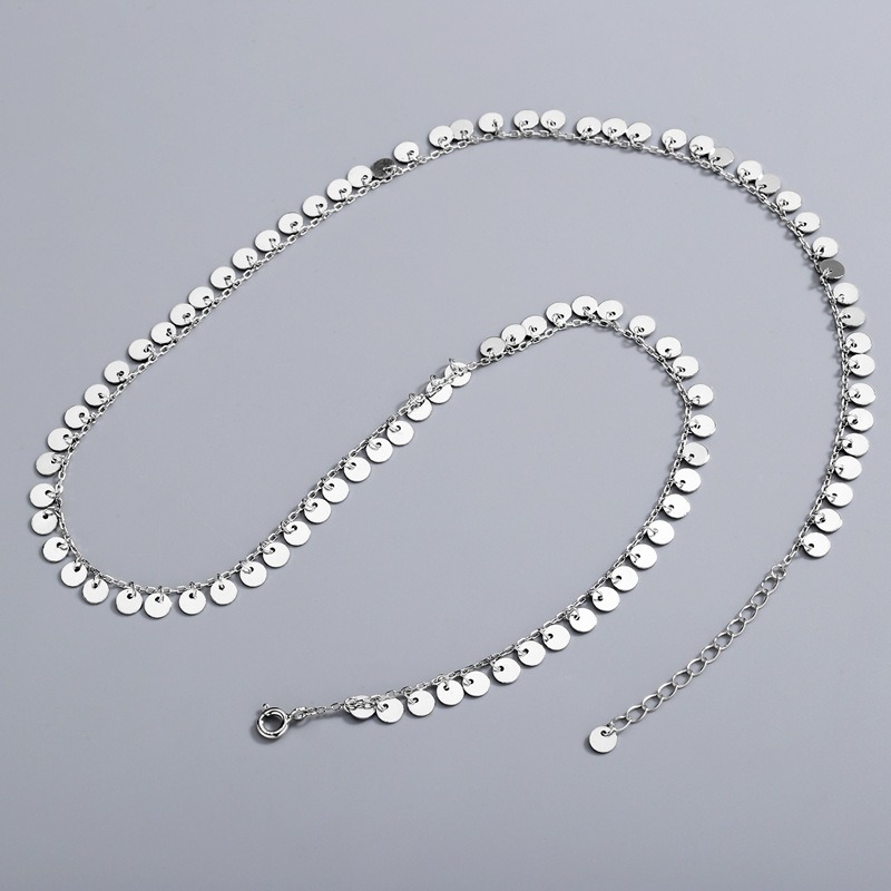 S925 sterling silver necklace tassel medallion pendant clavicle chain - Image 2