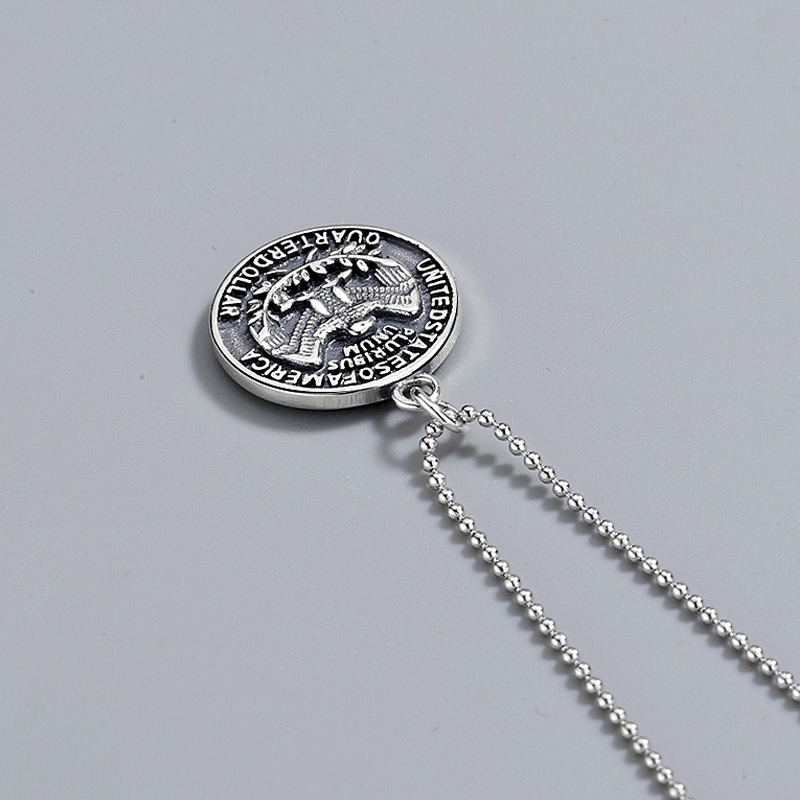 S925 sterling silver necklace eagle pendant clavicle chain - Image 4