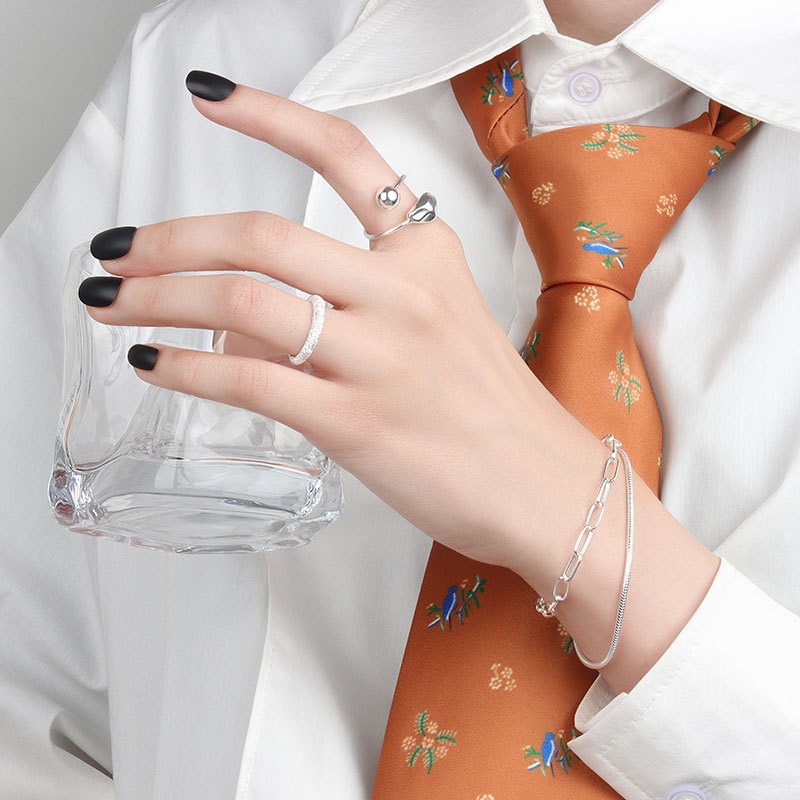 S925 sterling silver bracelet 2mm snake bone chain - Image 3