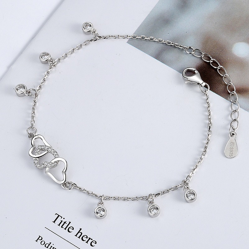 S925 sterling silver bracelet tassel crystal bracelet - Image 2