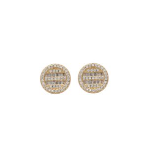 LXED4076 Hip-Hop Earrings Copper Round Earrings Full Zirconium Fashion Earrings