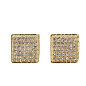 LXED4085 Hip-hop earrings Square full zirconium earrings Retro couple earrings