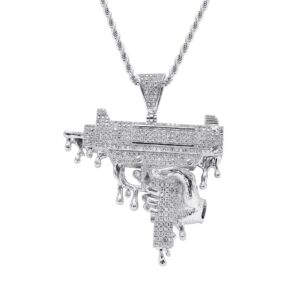 Hip hop pendant copper inlaid with zirconium