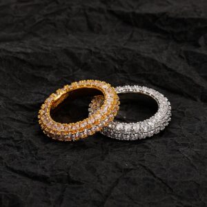 Hip Hop Ring Copper Inlaid Zircon 6mm Cuban Ring Men's Ring