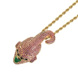 Hip Hop pendant copper inlaid with zircon demon buu shape