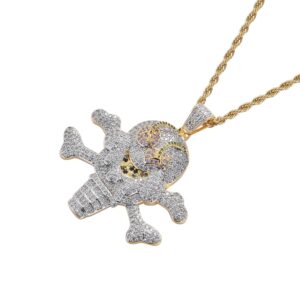 Hip Hop pendant copper inlaid with zircon pirate ice cream shape