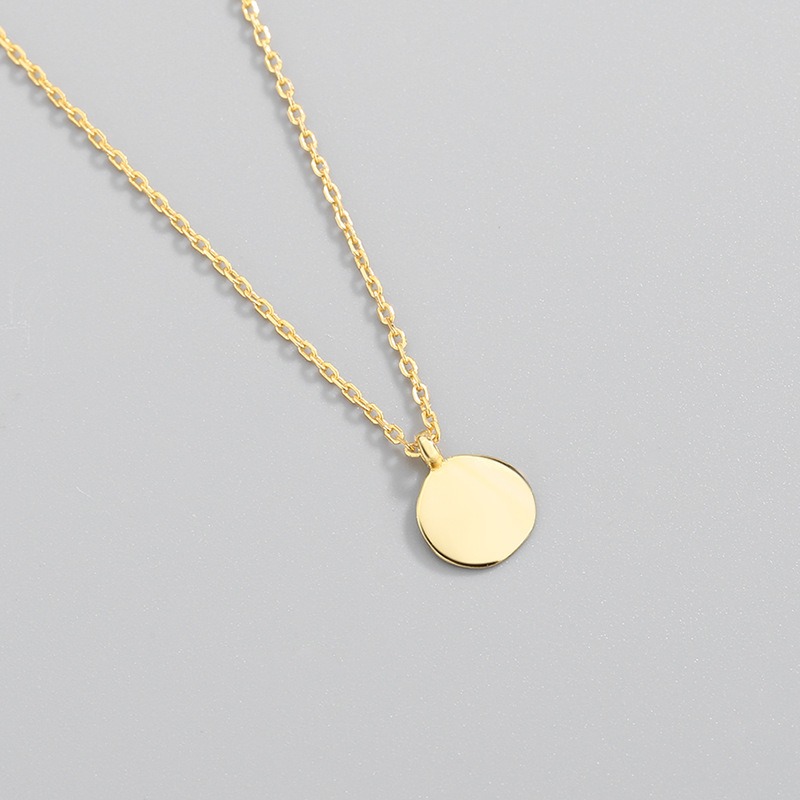 S925 sterling silver necklace silver set with zircon medallion pendant clavicle chain - Image 2