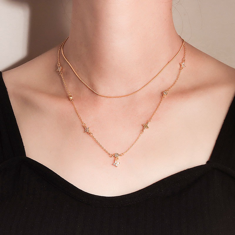 S925 sterling silver necklace four-leaf clover clover pendant clavicle chain - Image 5