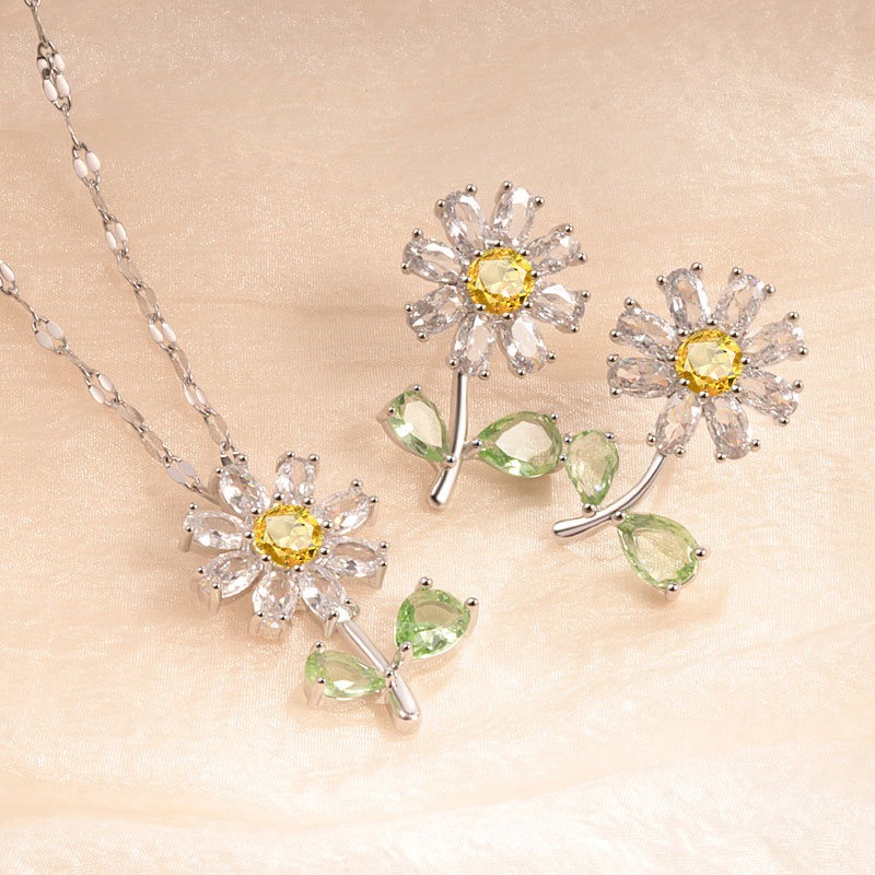 S925 sterling silver necklace flower pendant clavicle chain - Image 4