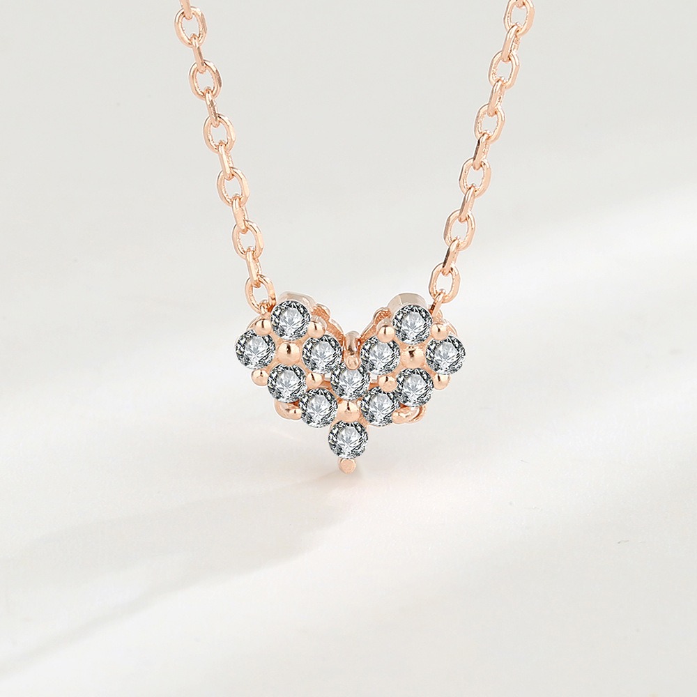 S925 sterling silver necklace four-leaf clover heart pendant clavicle chain - Image 2