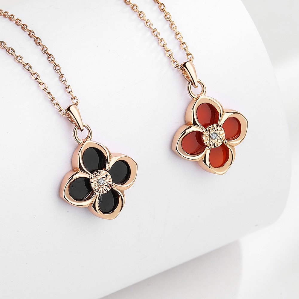 S925 sterling silver necklace four-leaf clover pendant clavicle chain