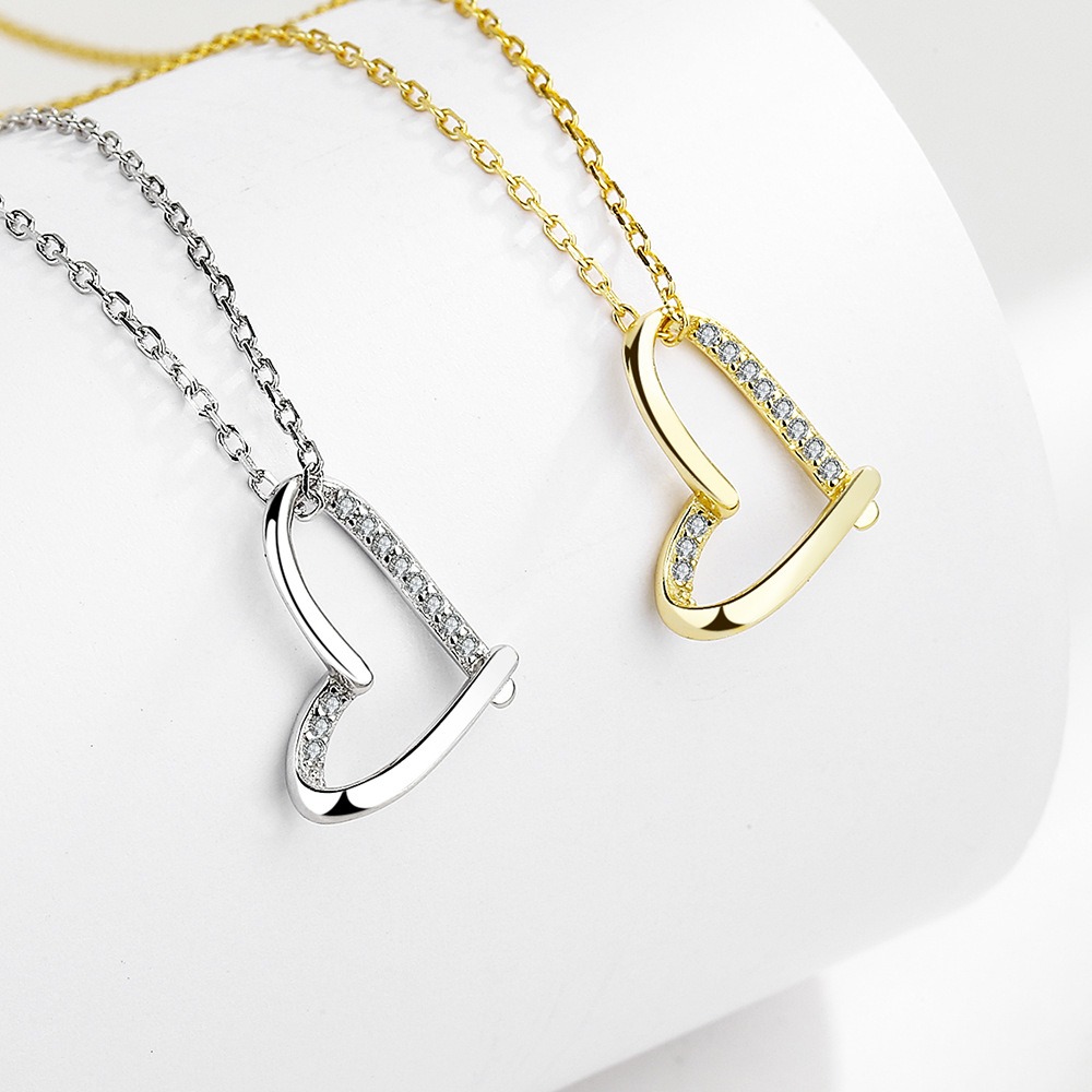 S925 sterling silver necklace heart pendant clavicle chain - Image 4