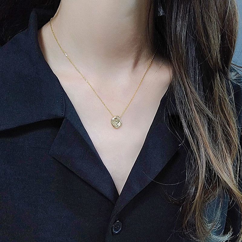 S925 sterling silver necklace geometric pendant clavicle chain - Image 4