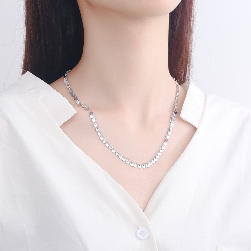 S925 sterling silver necklace tassel medallion pendant clavicle chain - Image 5