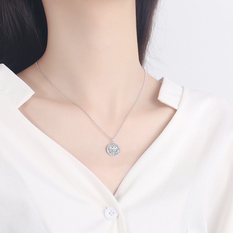 S925 sterling silver necklace eagle pendant clavicle chain - Image 6