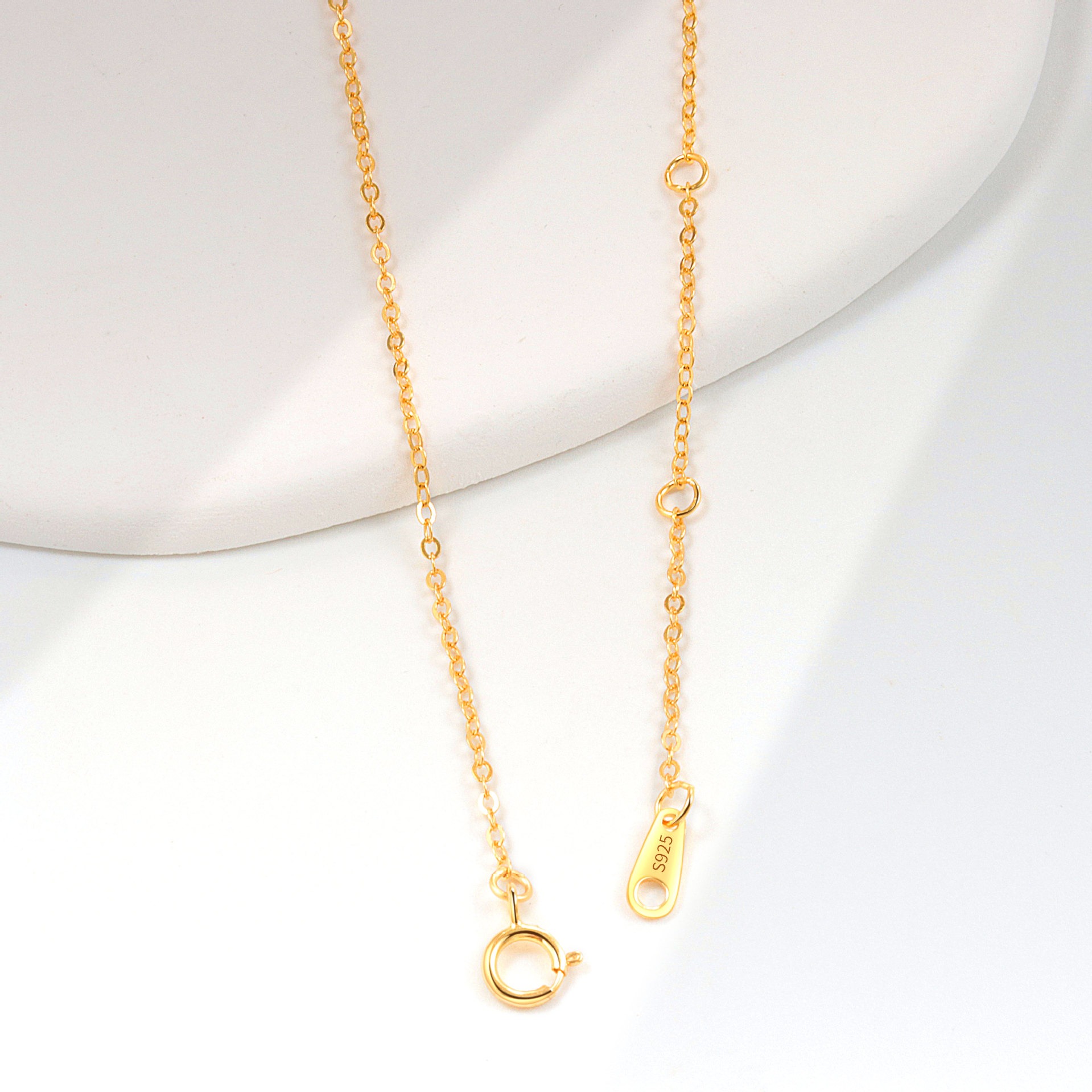 S925 sterling silver necklace silver inlaid zircon clover pendant clavicle chain - Image 4