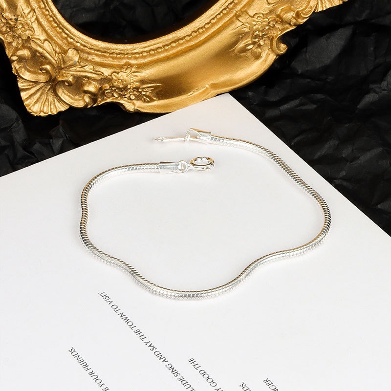 S925 sterling silver bracelet 2mm snake bone chain - Image 2