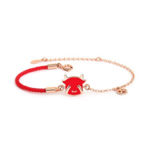 S925 sterling silver bracelet red bull head thermochromic bracelet