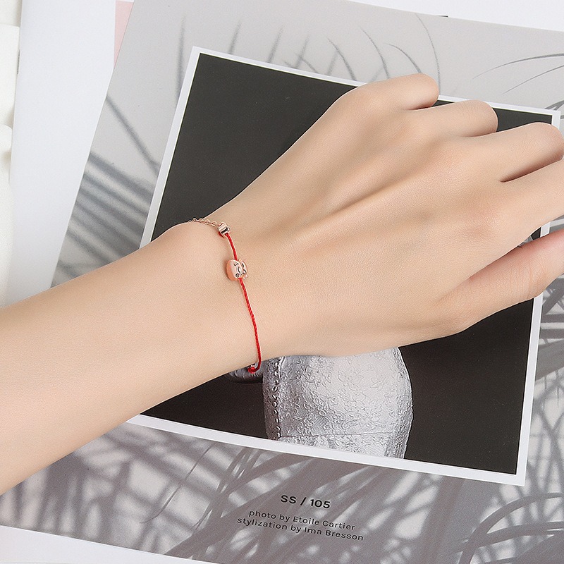 S925 sterling silver bracelet red string cow bracelet - Image 6