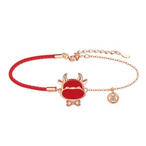S925 sterling silver bracelet red string ox thermochromic bracelet