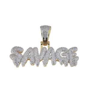 HIP HOP PENDANT COPPER INLAID ZIRCON SAVAGE CHARACTERS