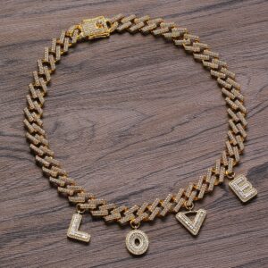 Hip Hop pendant copper inlaid with zircon in the shape of 26 letters