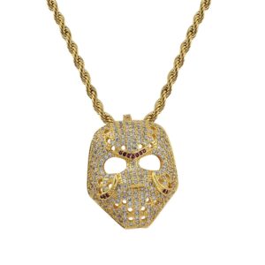 Hip hop pendant copper inlaid zircon masquerade mask shape