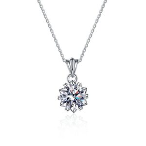 S925 sterling silver necklace GRA moissanite six-pointed star pendant clavicle chain