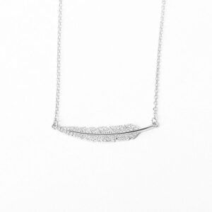 S925 sterling silver necklace leaf pendant clavicle chain