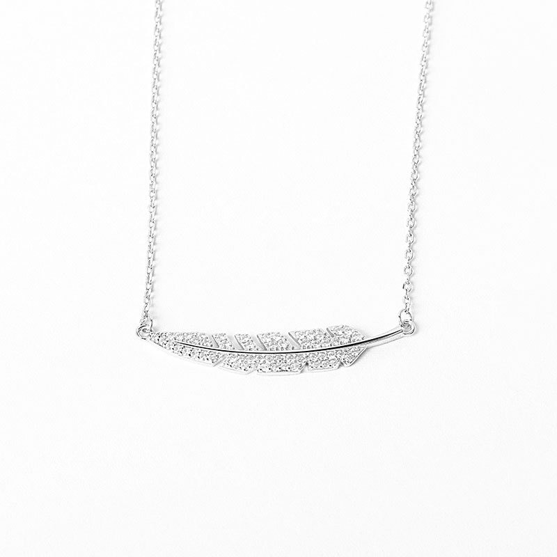 S925 sterling silver necklace leaf pendant clavicle chain