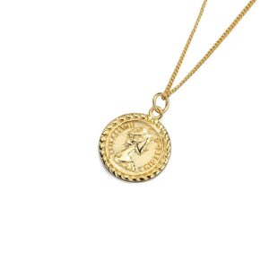 S925 sterling silver necklace double-sided Madonna pendant clavicle chain