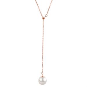 S925 sterling silver necklace pearl Y-shaped pull-out pendant sweater chain clavicle chain