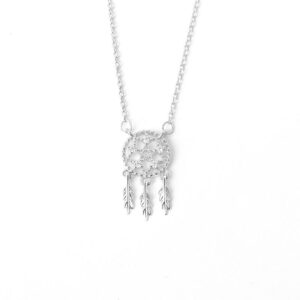 S925 sterling silver necklace ginkgo biloba dreamcatcher pendant clavicle chain