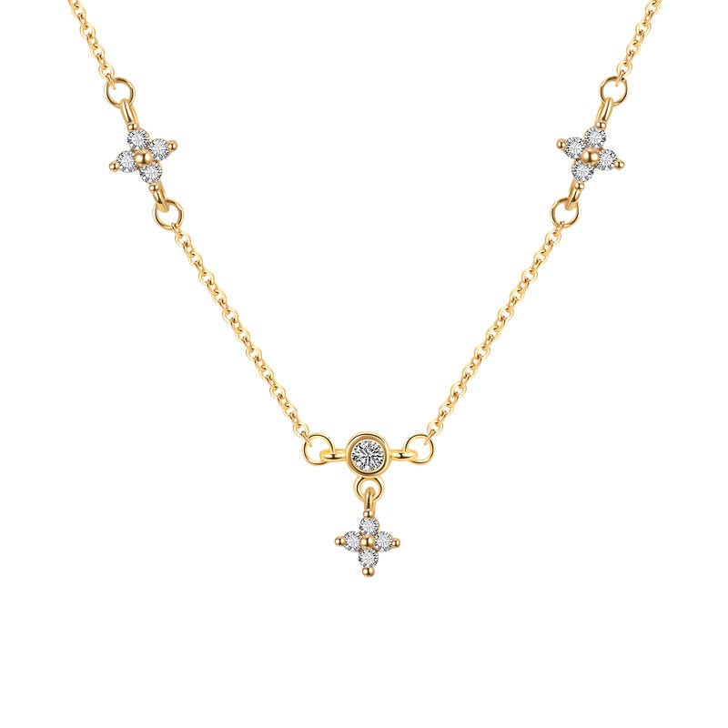 S925 sterling silver necklace four-leaf clover clover pendant clavicle chain - Image 2