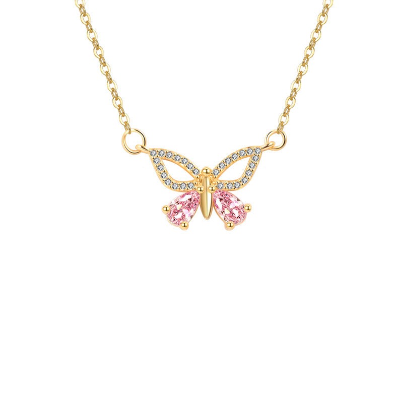 S925 sterling silver necklace butterfly pendant clavicle chain - Image 2