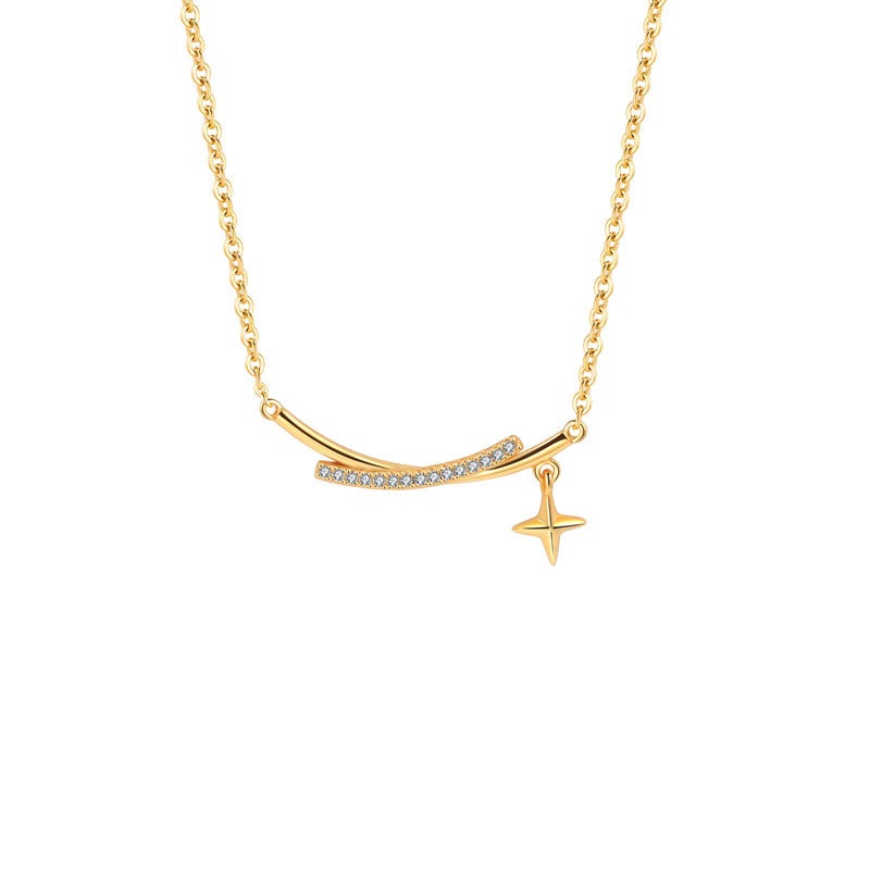 S925 sterling silver necklace star pendant clavicle chain - Image 2