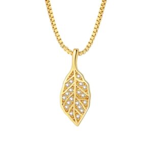 S925 sterling silver necklace leaf pendant clavicle chain