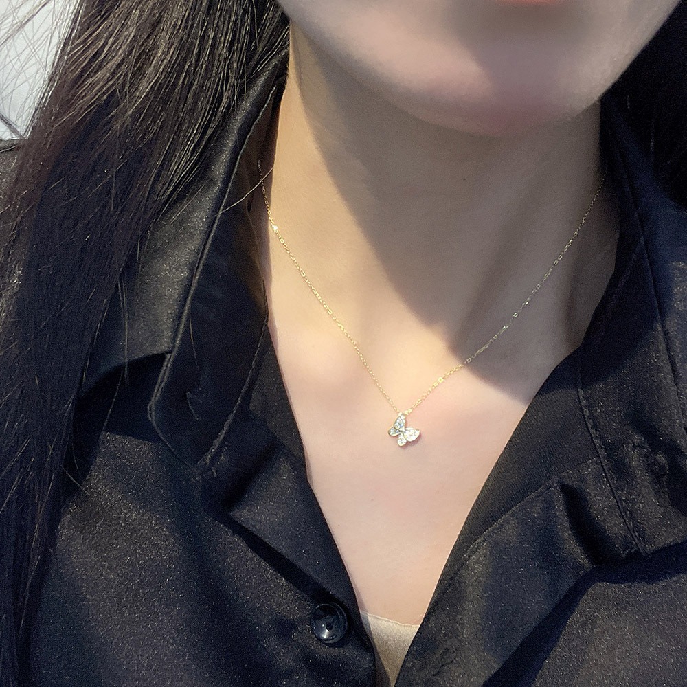 S925 sterling silver necklace butterfly pendant clavicle chain - Image 4
