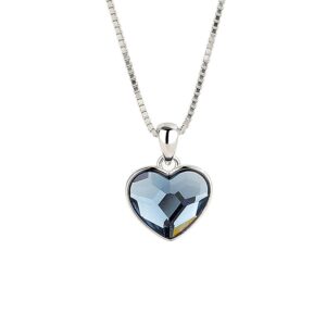 S925 sterling silver necklace heart pendant clavicle chain