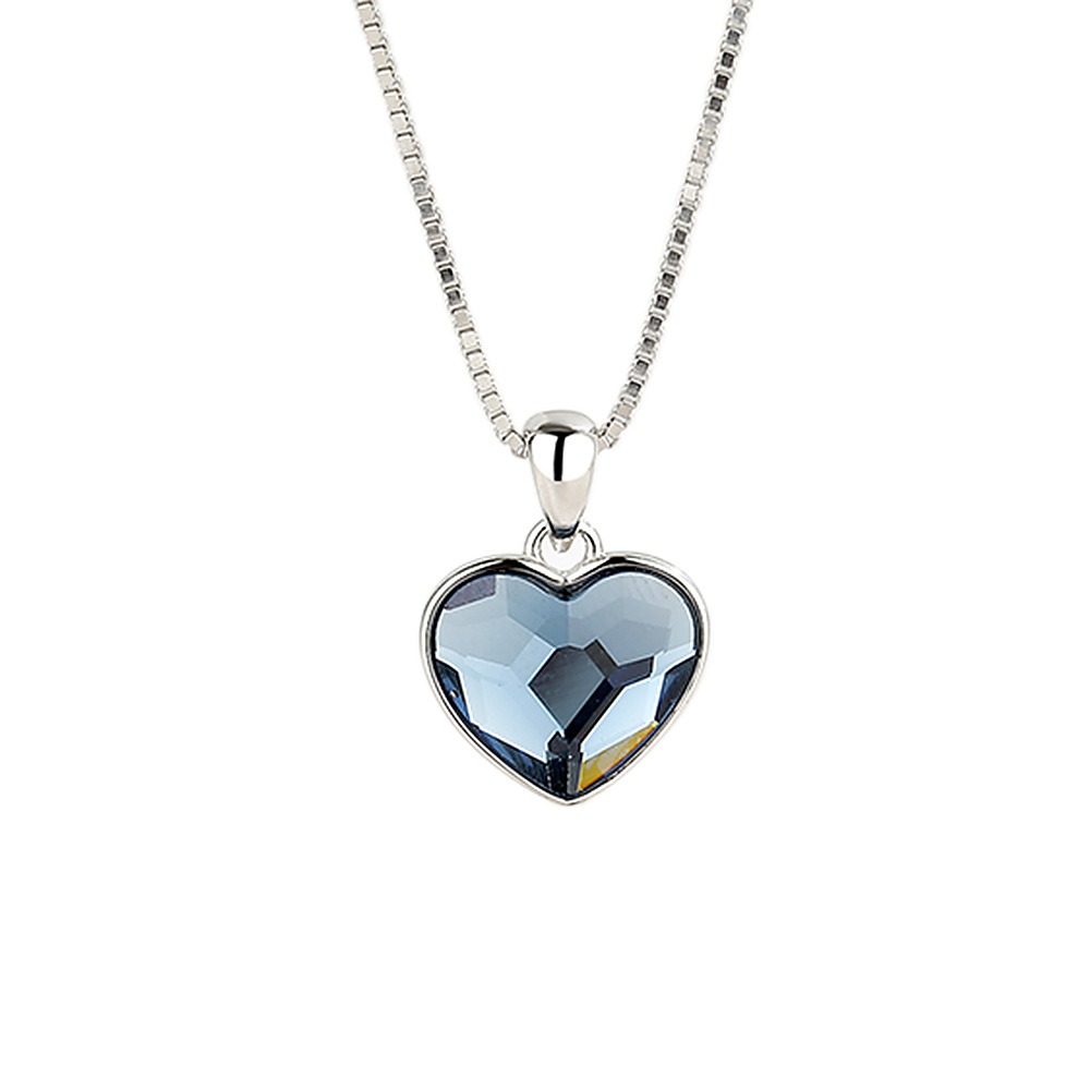 S925 sterling silver necklace heart pendant clavicle chain