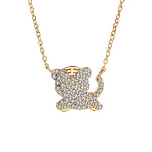 S925 sterling silver necklace tiger pendant clavicle chain