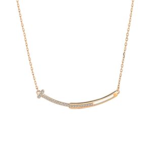 S925 sterling silver necklace smiley face pendant clavicle chain