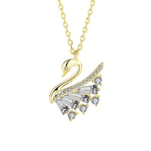 S925 sterling silver necklace swan pendant clavicle chain