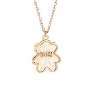 S925 sterling silver necklace bear shell pendant clavicle chain