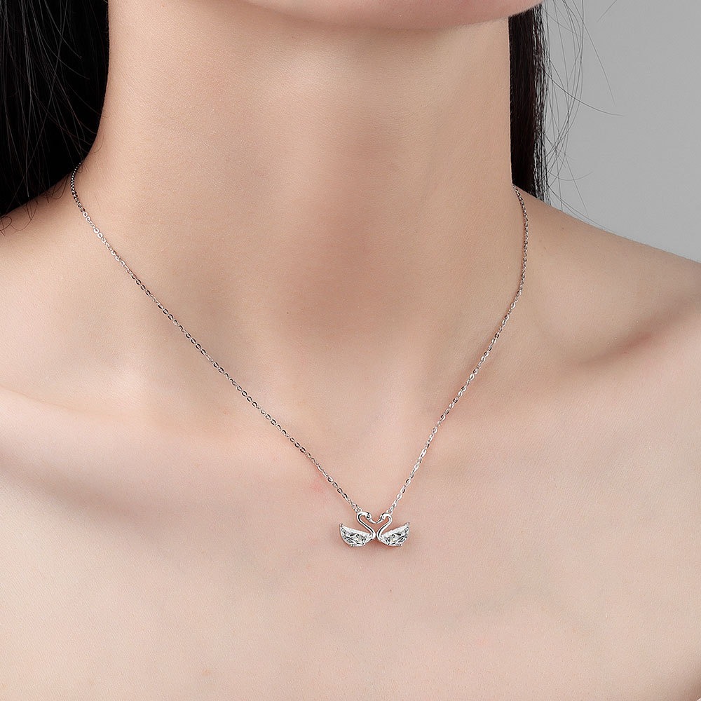 S925 sterling silver necklace swan love pendant clavicle chain - Image 5