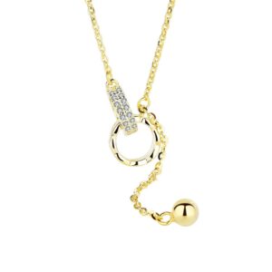 S925 sterling silver necklace tassel double ring pendant clavicle chain