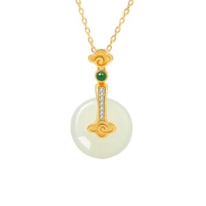 S925 sterling silver necklace and Tian Yu Ping An buckle pendant clavicle chain