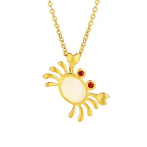S925 sterling silver necklace and Tian jade crab pendant clavicle chain