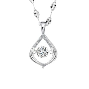 S925 sterling silver necklace water drop pendant clavicle chain